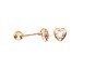 BROQUEL ORO 10K BISEL CORAZON 3X3 ROSA MEX