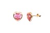 BROQUEL ORO 10K BISEL CORAZON 8X8 ROSA MEX.