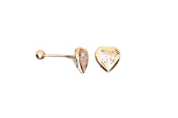 BROQUEL ORO 10K BISEL CORAZON 4X4 DIAM MEX