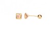 BROQUEL ORO 10K BISEL CUADRO 3X3 DIAM ROSA MEX.