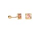 BROQUEL ORO 10K BISEL CUADRO 4X4 DIAM ROSA MEX.