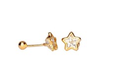 BROQUEL ORO 10K BISEL ESTRELLA 5X5 MEX.