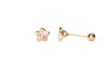 BROQUEL ORO 10K BISEL ESTRELLA 4X4 DIAM ROSA MEX.