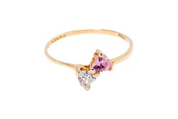 ANILLO ORO 10K TU Y YO P/ROSA MOD. AD935 AMA MEX.