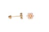 BROQUEL ORO 10K BISEL MINI ROSETA ROSA MEX.