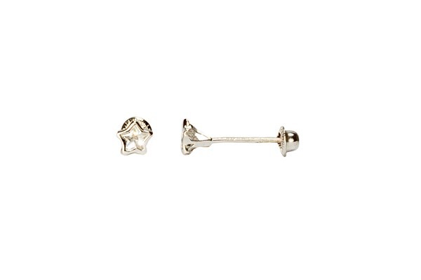 BROQUEL ORO 10K BISEL ESTRELLA 3X3 BCO MEX.