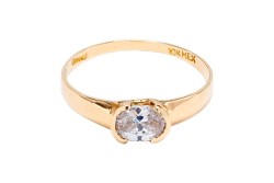 ANILLO ORO 10K SOLITARIO MOD. AD129 AMA MEX.