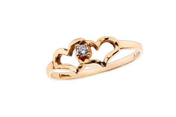 ANILLO ORO 10K CORAZON MOD. AD132 AMA MEX.