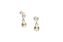 ARETES PLATA .925 COLG PERLA MEX.