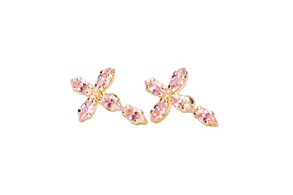 BROQUEL ORO 10K CRUZ MARQUIZ ROSA MEX.
