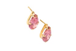 BROQUEL ORO 10K PERA 8X5 ROSA MEX.