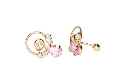 BROQUEL ORO 10K ANGEL 4X2 ROSA MEX.