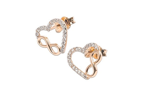 ARETES ORO 10K CRZN/INFINITO C/P FLZ AMA MEX.
