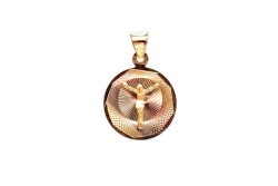 MEDALLA ORO 10K CRISTO RED 03-10 FLOR MEX.