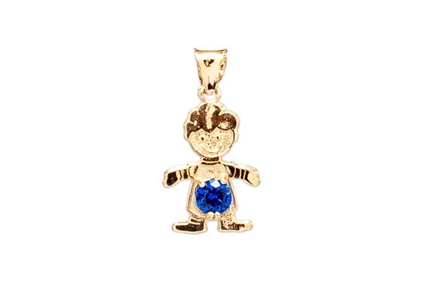 DIJE ORO 10K 1 NIÑO C/P AZUL AR2 AMA MEX.