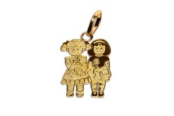 DIJE ORO 10K 2 NIÑAS 08-10 AMA MEX.