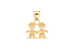 DIJE ORO 10K 2 NIÑOS MINI 11-10 AMA MEX.
