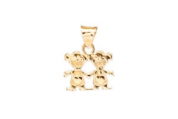 DIJE ORO 10K 2 NIÑAS MINI 11-10 AMA MEX.