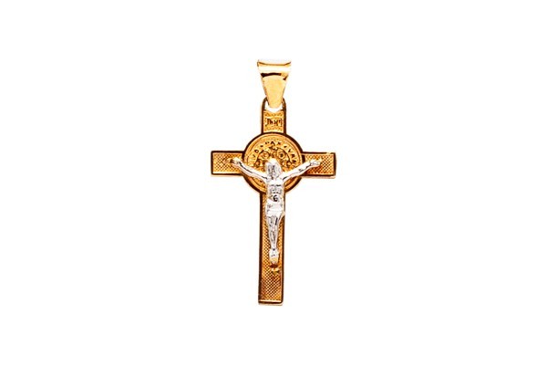 DIJE ORO 10K CRISTO C/S.BENITO 18-10 COMB MEX.