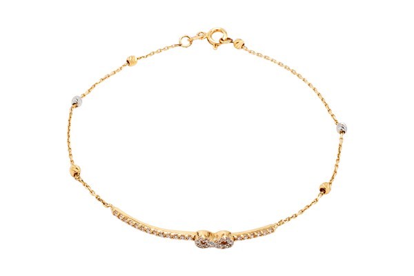 PULSERA ORO 14K INFINITO C/P 40-140 COMB MEX.