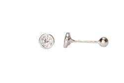 BROQUEL PLATA. 925 BISEL #4 MEX.