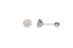 BROQUEL PLATA. 925 BISEL #4 DIAM MEX.