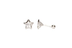 BROQUEL PLATA .925 BISEL ESTRELLA 6X6 MEX.