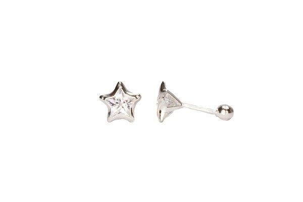 BROQUEL PLATA .925 BISEL ESTRELLA 6X6 MEX.