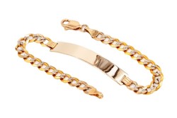 ESCLAVA ORO 10K BARBADA PAVE M.20 T2 MEX.