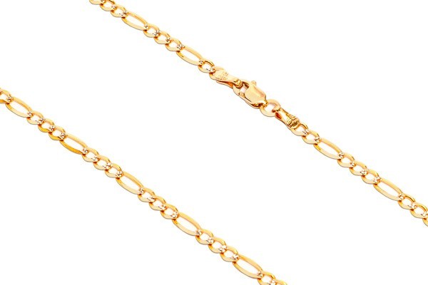 CADENA ORO 10K CARTIER 3X1 M.45 PAVE BAS MEX.