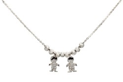 GARGANTILLA PLATA .925 2 NIÑOS SD MEX.