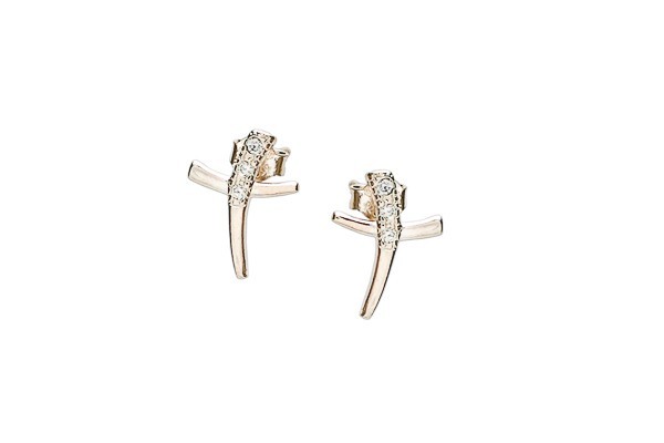 ARETES PLATA .925 CRUZ C/P CA1 MEX.