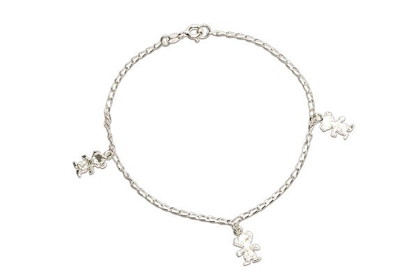 PULSERA PLATA .925 3 NIÑAS AG1 MEX.