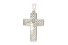 DIJE PLATA .925 CRUZ C/ROSTRO VAC MEX.