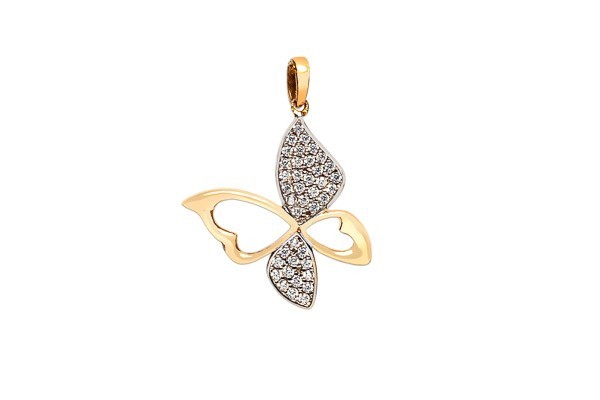 DIJE ORO 10K MARIPOSA FLZ COMB MEX.