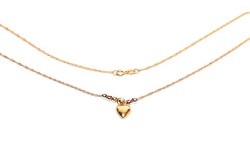 GARGANTILLA ORO 14K CORAZON GLOBO FLZ FLOR MEX..