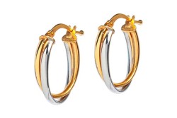 ARRACADAS ORO 10K DOBLE OVAL FLZ COMB MEX.
