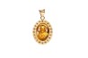 MEDALLA ORO 10K SAG. CZN C/P OVAL AR0 FLOR MEX.