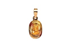 MEDALLA ORO 10K DIV.ROSTRO OVAL 03-10 FLOR MEX.