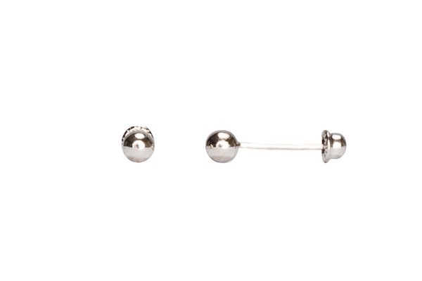 BROQUEL ORO 14K BOLA #00 BCO MEX.