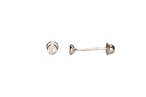 BROQUEL ORO 14K BISEL #2 BCO MEX.