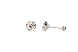 BROQUEL ORO 14K BISEL #4 BCO MEX.