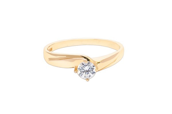 ANILLO ORO 14K SOLITARIO MOD. AS-002 AMA MEX.