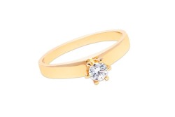 ANILLO ORO 14K SOLITARIO MOD. AS-064 AMA MEX.
