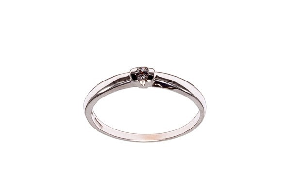 ANILLO ORO 14K SOLITARIO MOD. AS-213 BCO MEX.