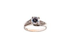 ANILLO ORO 14K SOLITARIO P/L MOD. AS-031 BCO MEX.