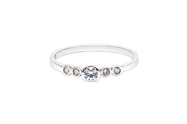 ANILLO ORO 14K SOLITARIO P/L MOD. AV-027 BCO MEX.