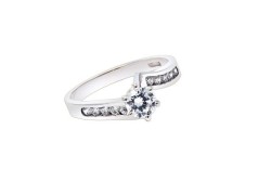 ANILLO ORO 14K SOLITARIO P/L MOD. AV-106 BCO MEX.