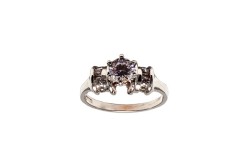 ANILLO ORO 14K SOLITARIO P/L MOD. AV-109 BCO MEX.