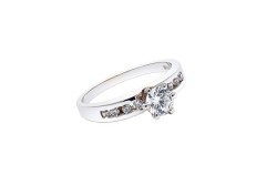 ANILLO ORO 14K SOLITARIO P/L MOD. AV-282 BCO MEX.